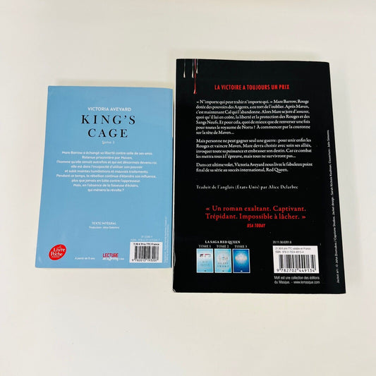 King's Cage/War Storm en Français/French de Victoria Aveyard Lot Red Queen #3-4