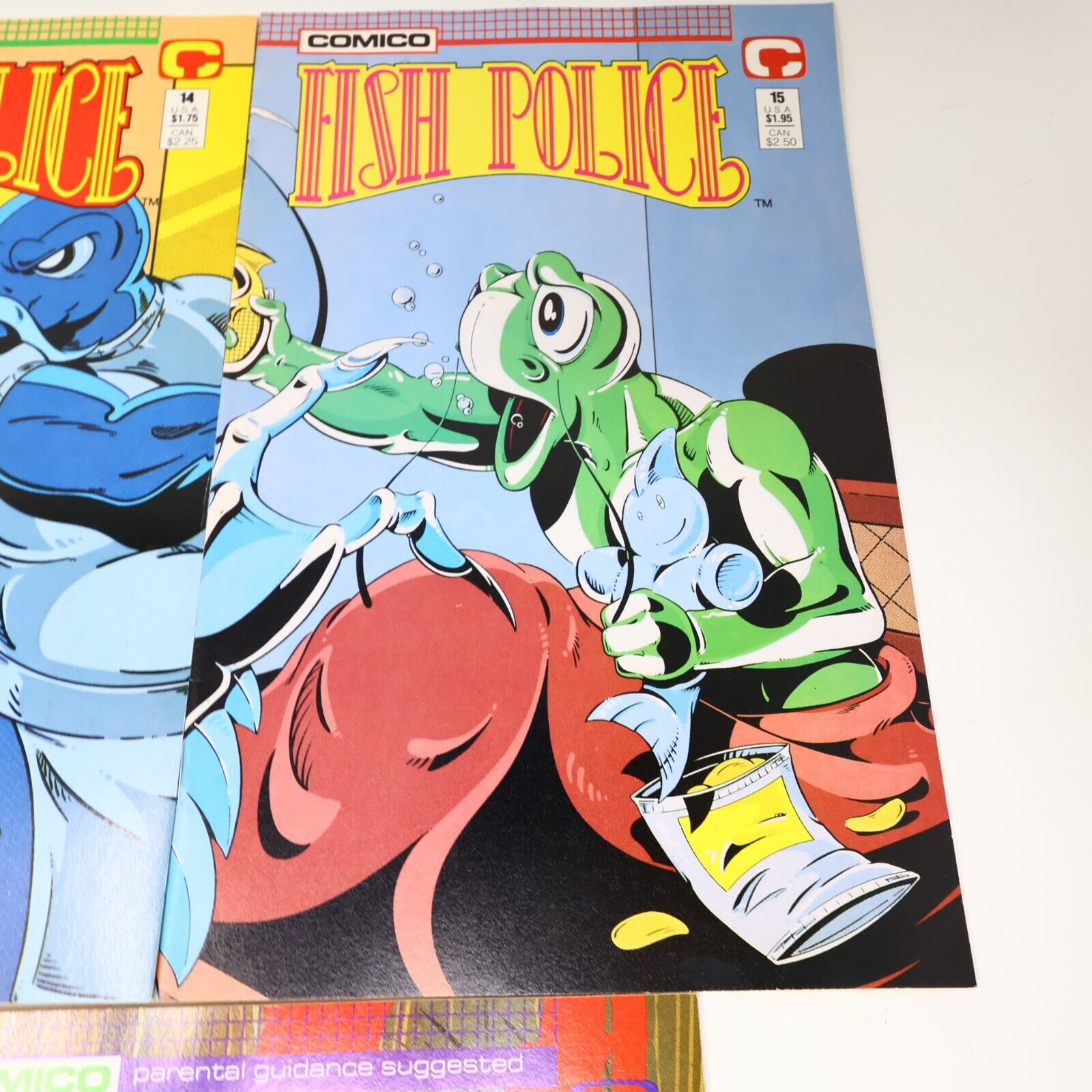 Lot of 5 Mixed Comico Comics Grendel Justice Machine Fish Police 1988-89 80s