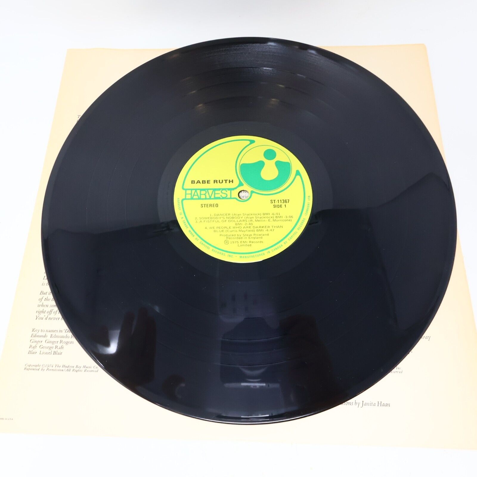 Babe Ruth Self Titled LP Record Vinyl ST-11367 1975 Canada Stereo Classic Rock