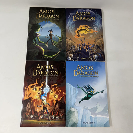 Amos Daragon #1-2-3-4 de Bryan Perro Lot Livres Édition 2020 Porteur de Masques