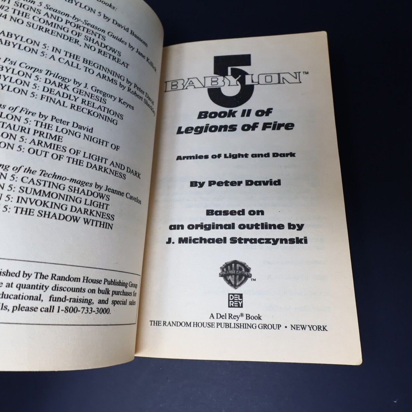 2000 Legions of Fire #2 Armies of Light and Dark Babylon 5 by Peter David Book