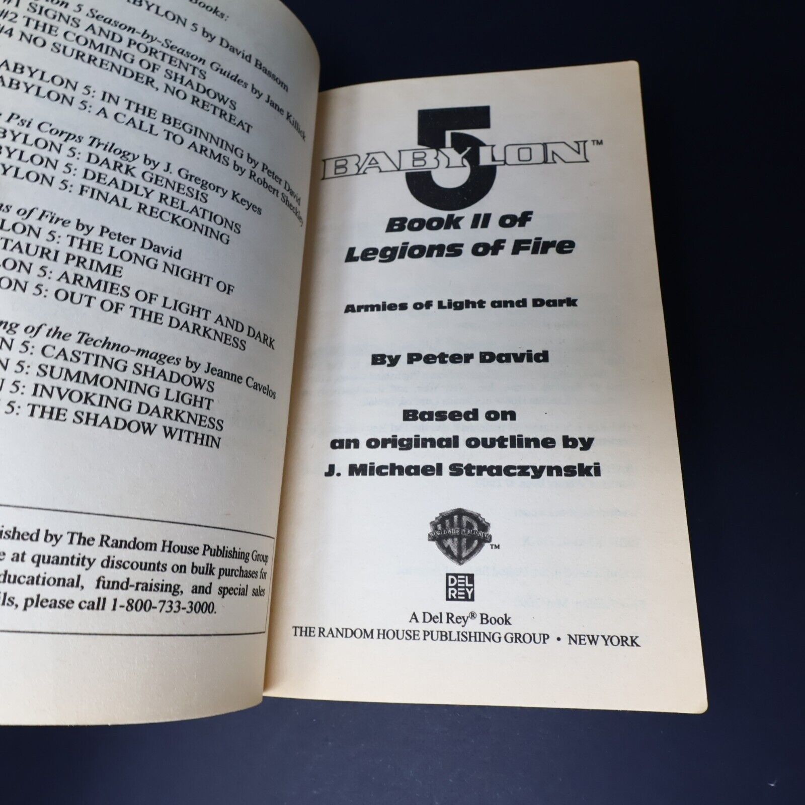 2000 Legions of Fire #2 Armies of Light and Dark Babylon 5 by Peter David Book