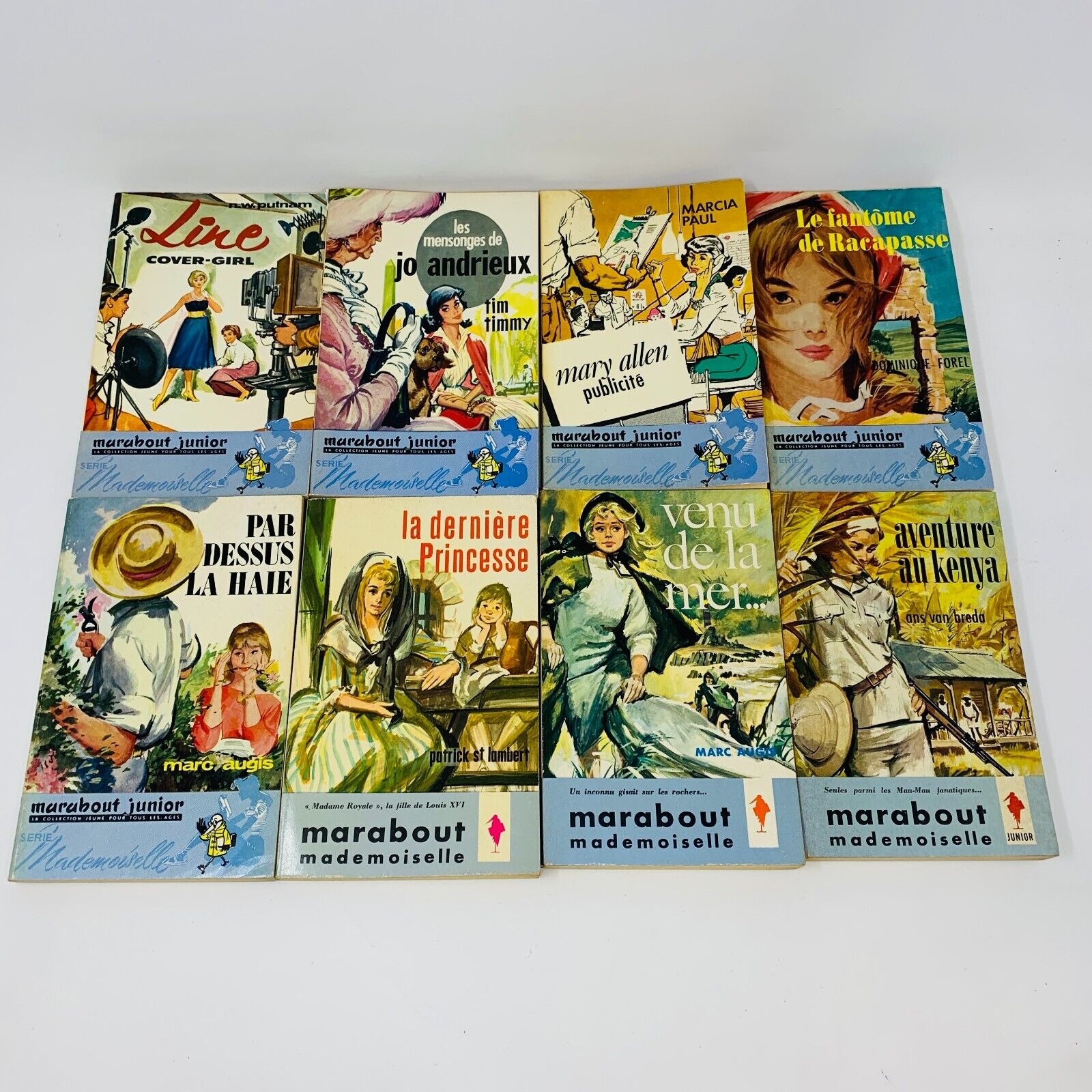 26x Marabout Mademoiselle 1950-60s Pulp Fiction Romance in French Lot Français