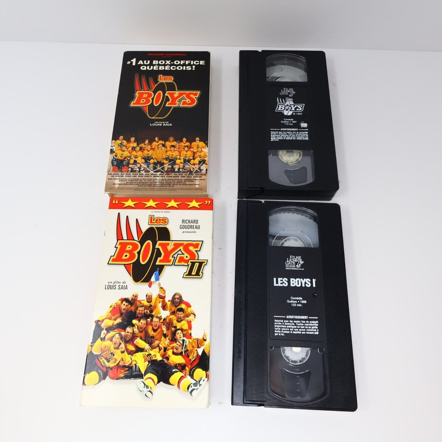 Les Boys 1 & 2 Lot de 2 VHS NTSC Testés Français/French Québécois Hockey Comédie