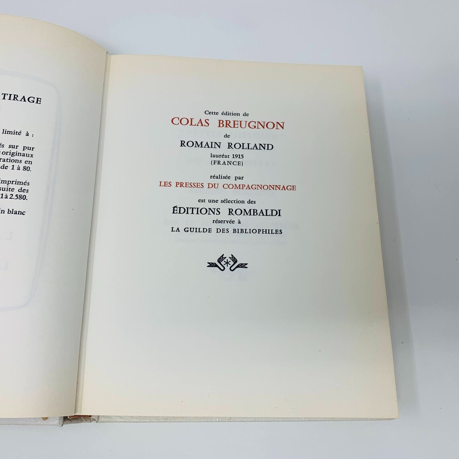 1961 Colas Breugnon Rombaldi Nobel Littérature Romain Rolland Picasso Cover