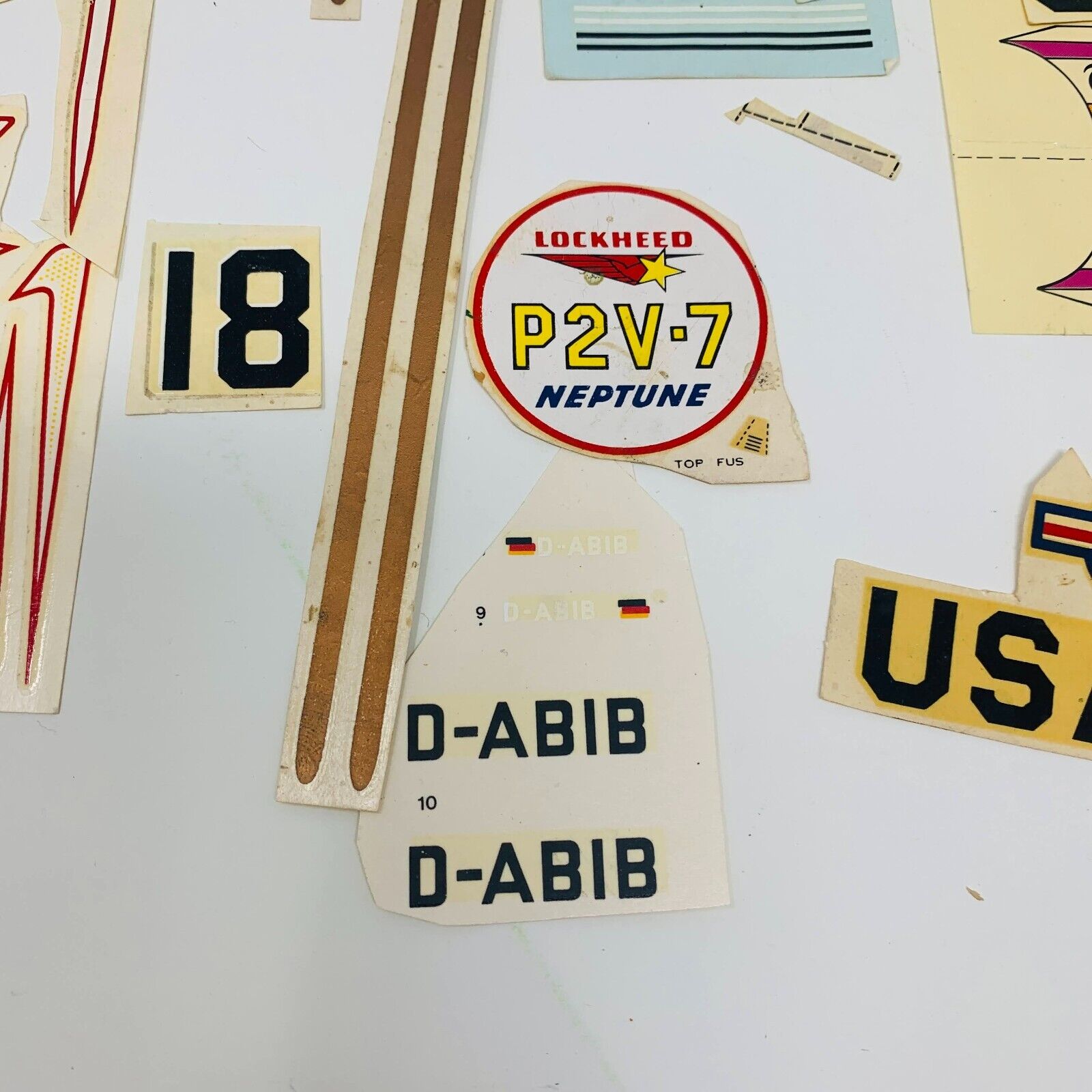 Mixed Lot of Die Cut Decal Sheets for AMT & Others Cars Planes 60-90s Model Kits