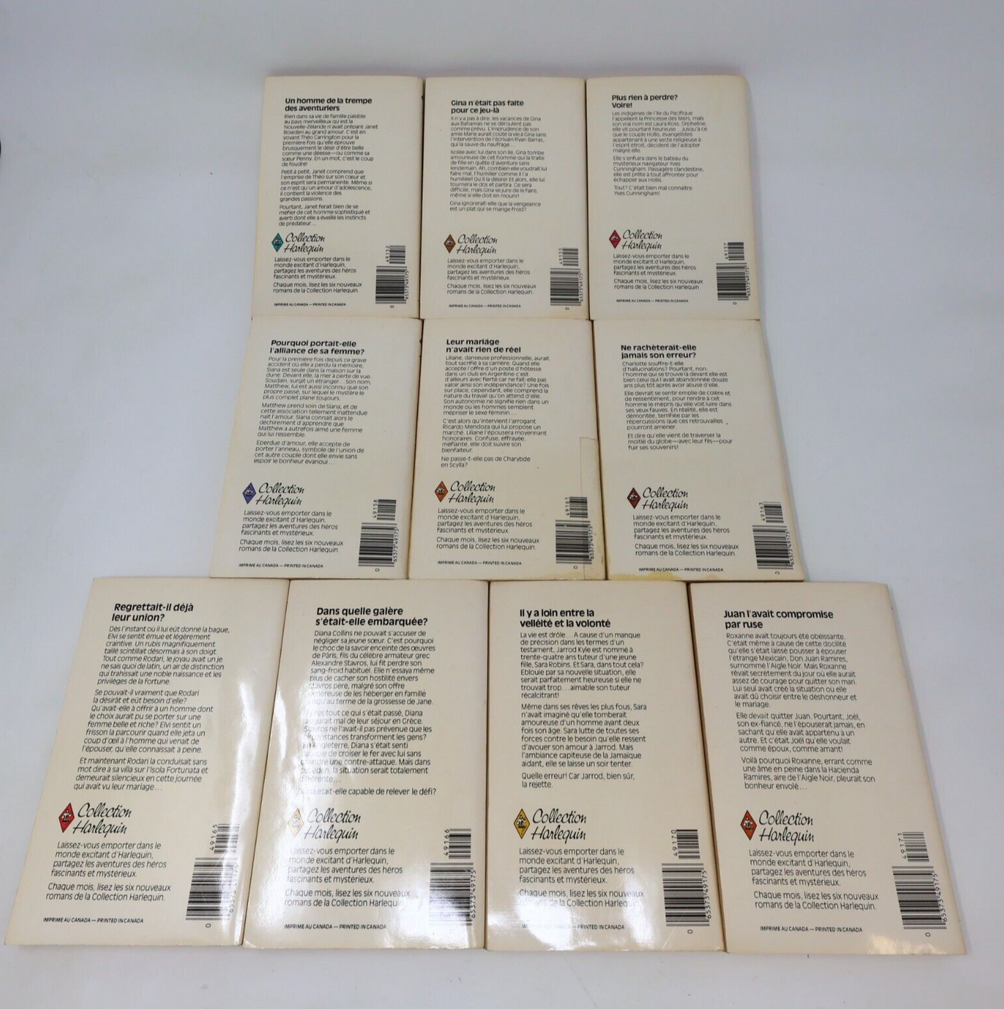 Lot 20 Livres Collection Harlequin Romance Amour Vintage Français French 80s PB