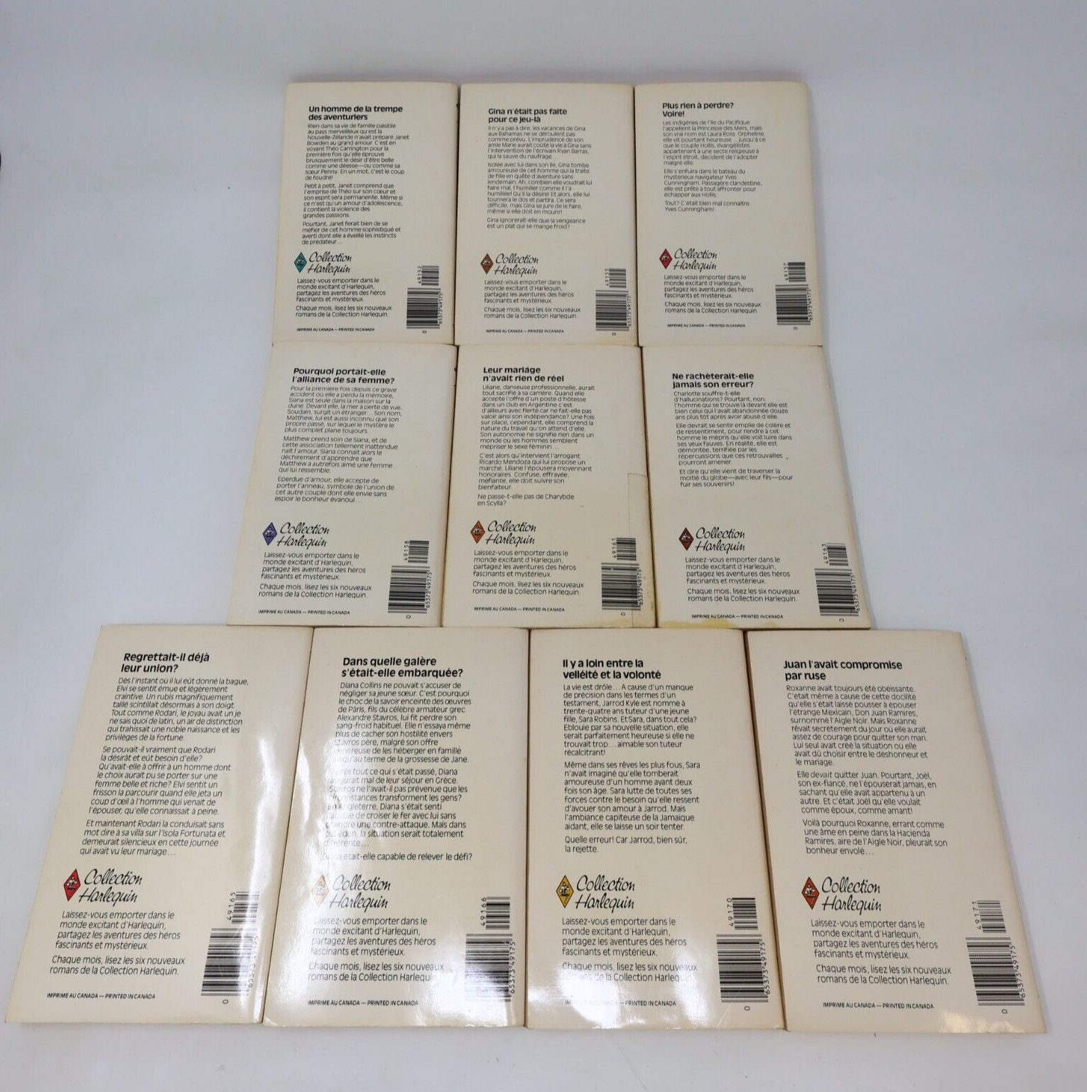 Lot 20 Livres Collection Harlequin Romance Amour Vintage Français French 80s PB