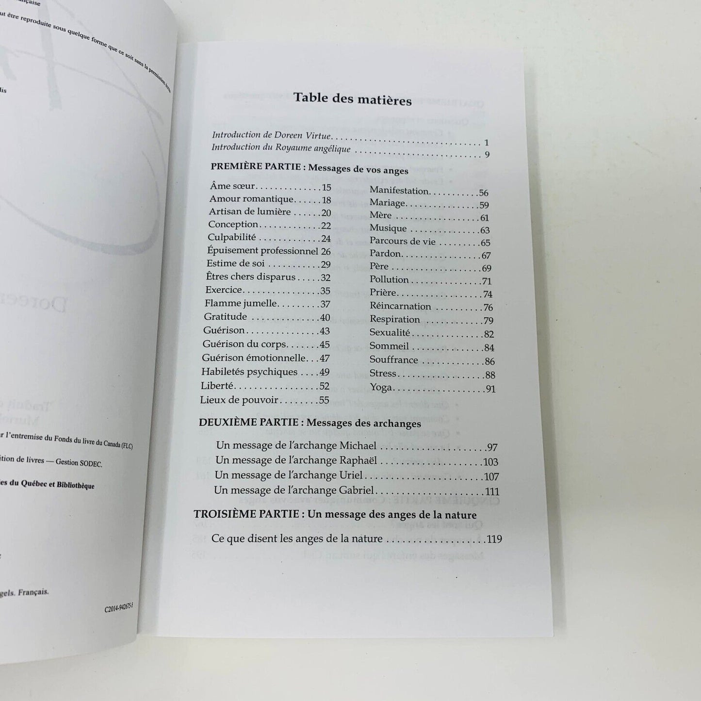 2015 Messages de vos Anges Ada Doreen Virtue Livre en Français Voix du Ciel