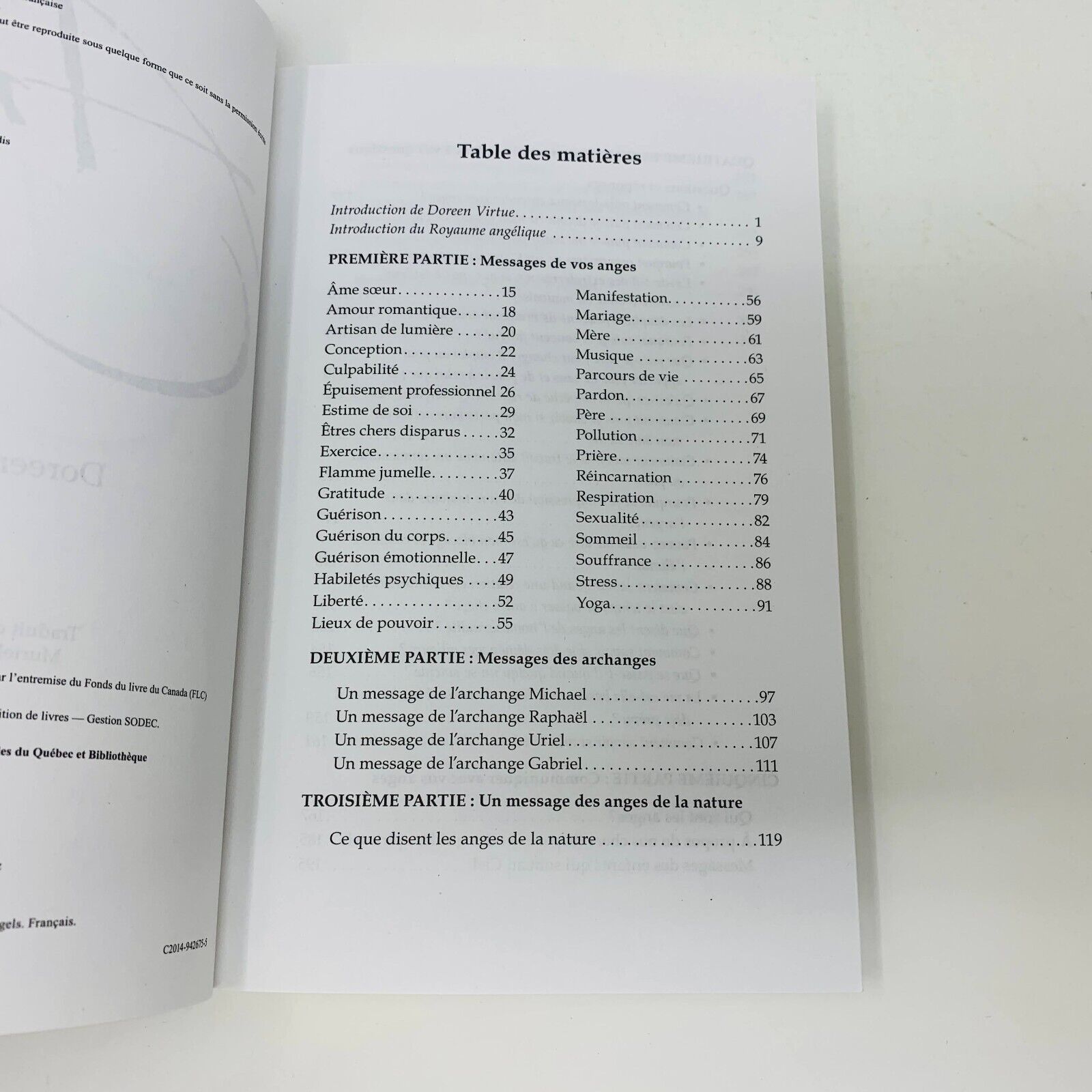 2015 Messages de vos Anges Ada Doreen Virtue Livre en Français Voix du Ciel