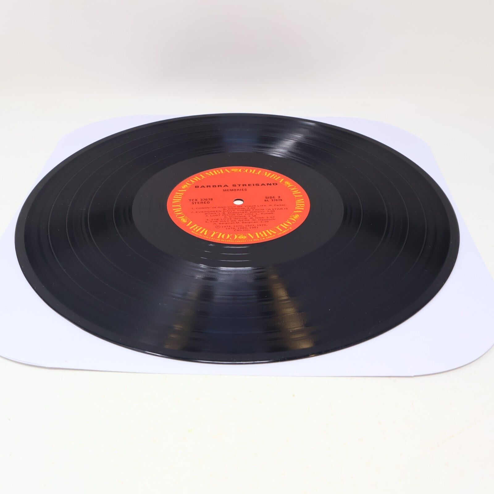 Barbra Streisand Memories LP Record Vinyl 1981 Columbia TC 37678 Canada Memory