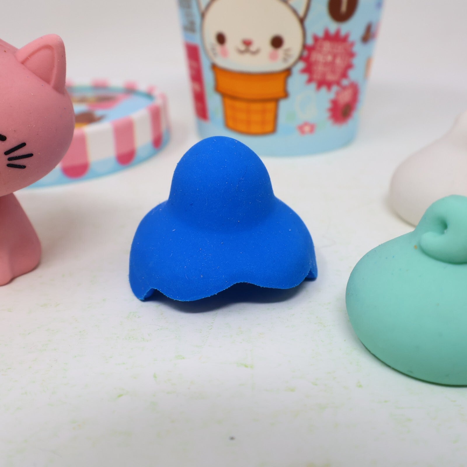 Kitty Cones Erasers Series 1 Miyu Pink Ice Cream with Box 4 Toppings 1 Cone