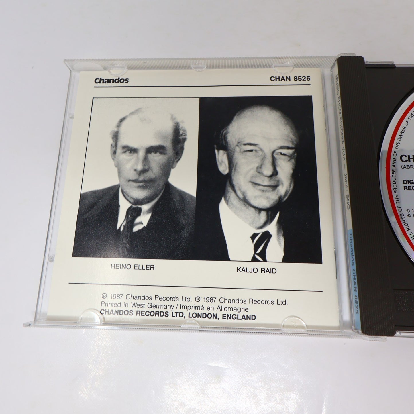 Neeme Järvi Music From Estonia Volume 1 CD Chandos Heino Eller/Kaljo Raid