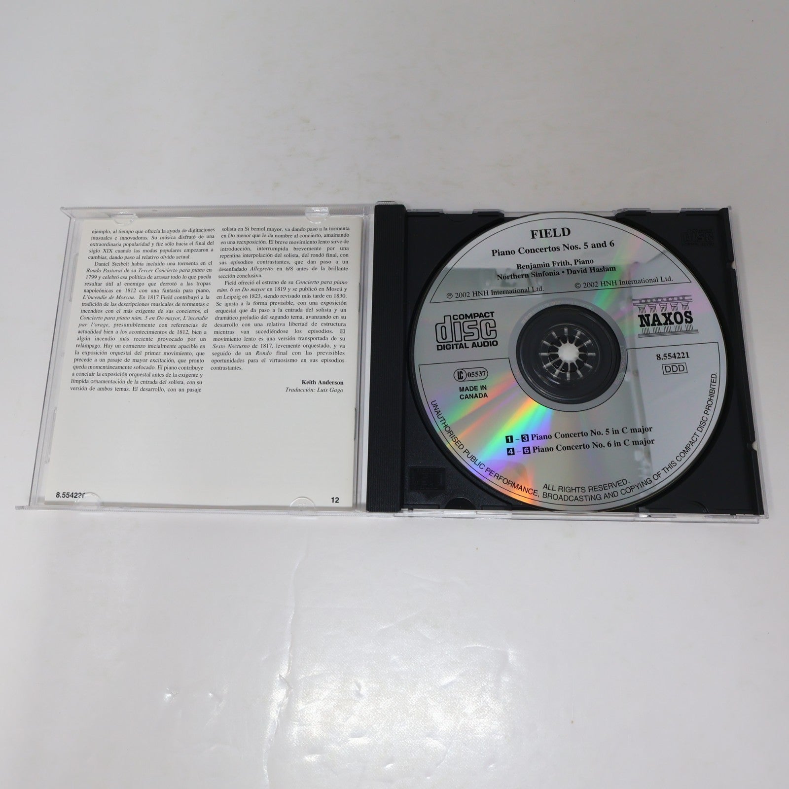 John Field CD Piano Concertos #5-6 Benjamin Frith/Northern Sinfonia/David Haslam