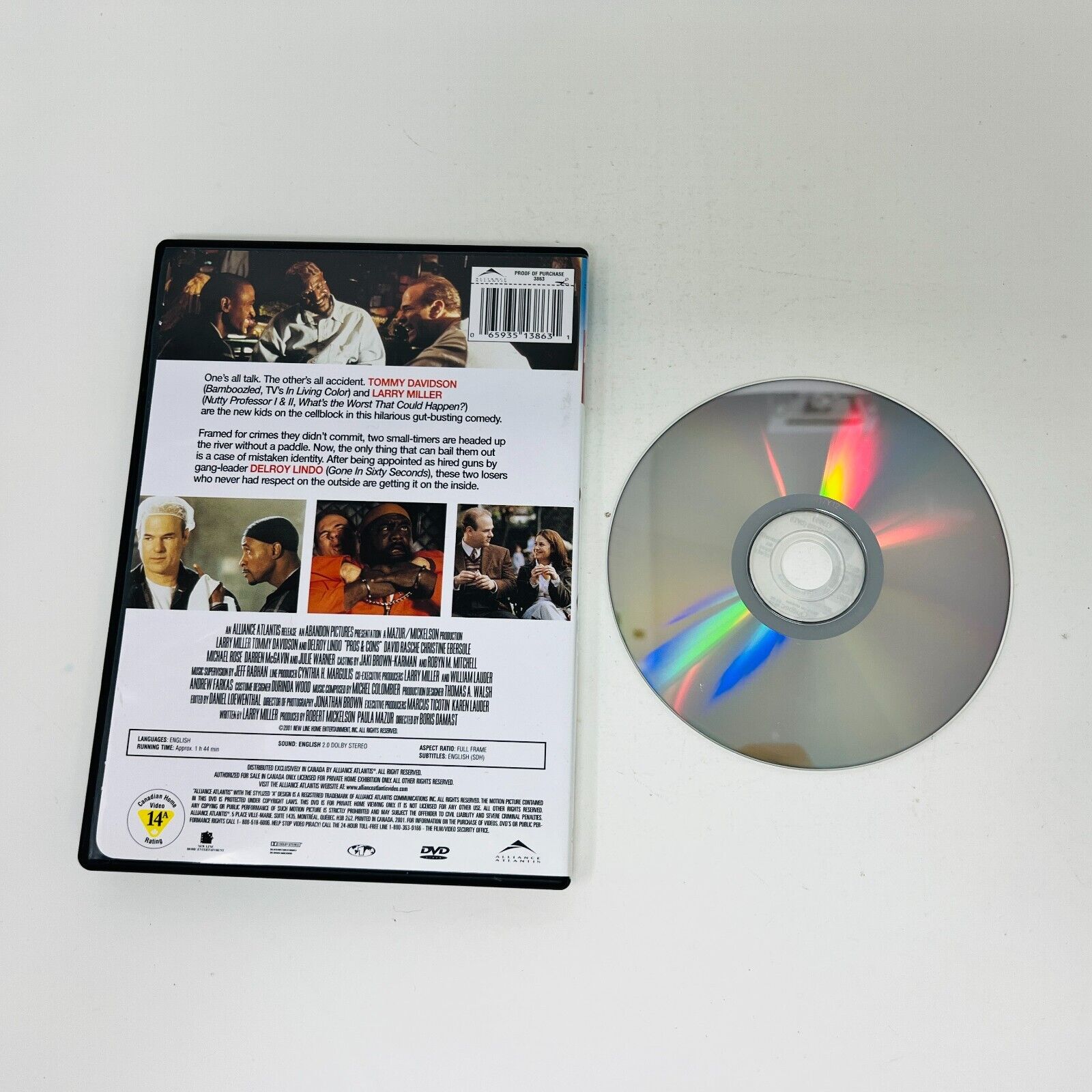 Pros & Cons DVD Comedy Tested Larry Miller/Tommy Davidson/Delroy Lindo NTSC