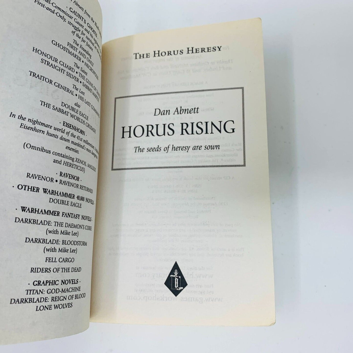 2006 Horus Rising The Seeds of Heresy are Sown Dan Abnett Warhammer 40,000 40k