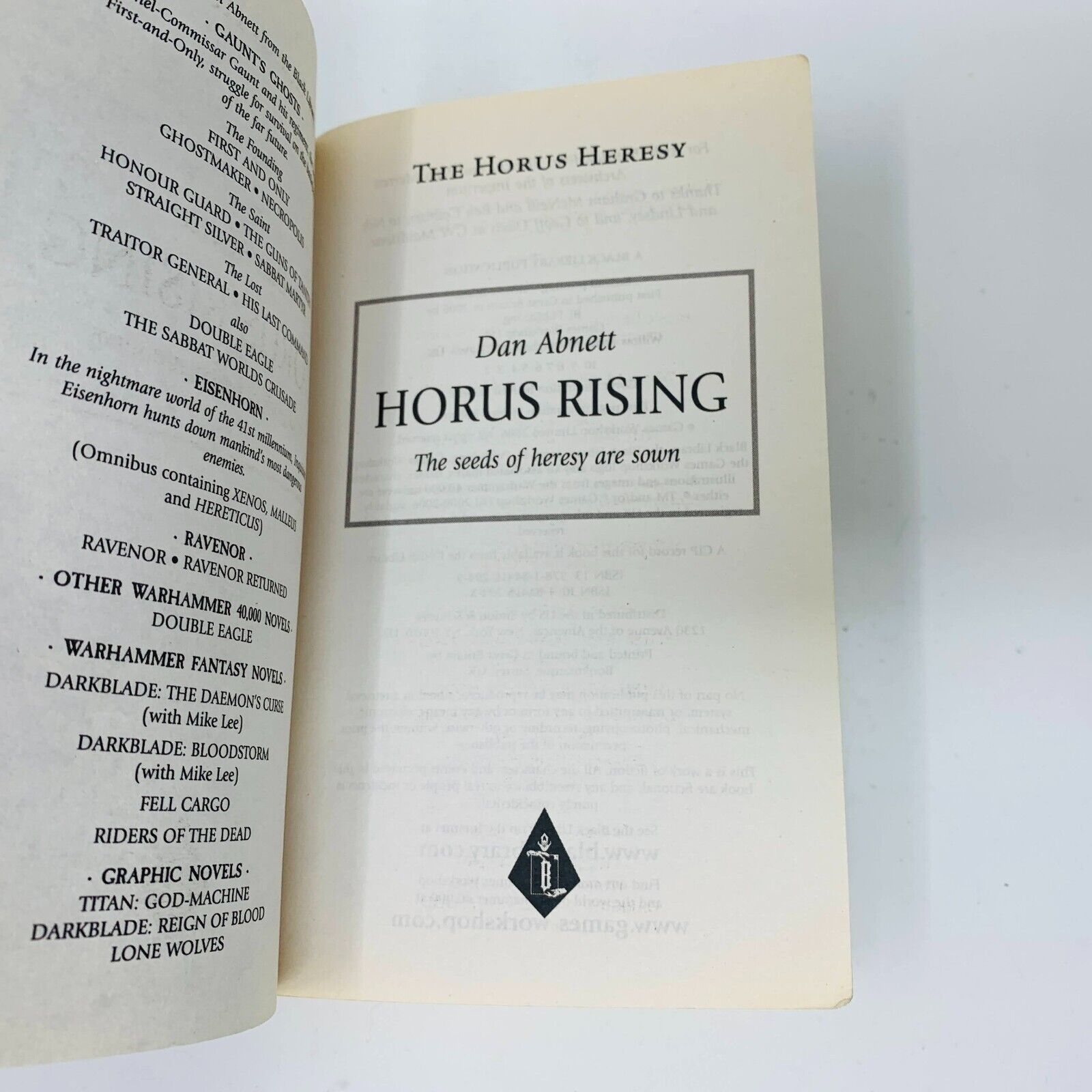 2006 Horus Rising The Seeds of Heresy are Sown Dan Abnett Warhammer 40,000 40k