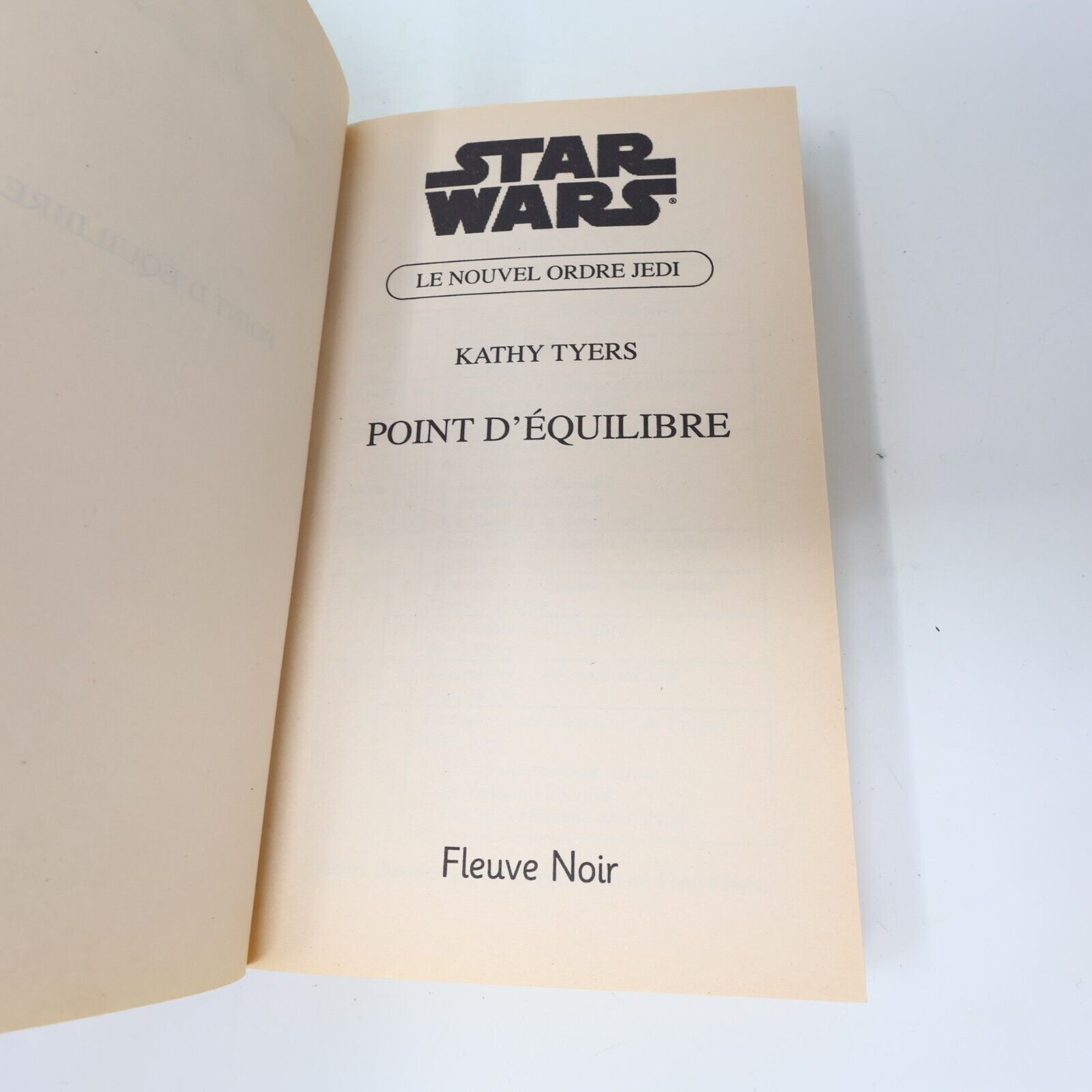 2002 Point d'Équilibre Le Nouvel Ordre Jedi #4 de Kathy Tyers Star Wars PB Book