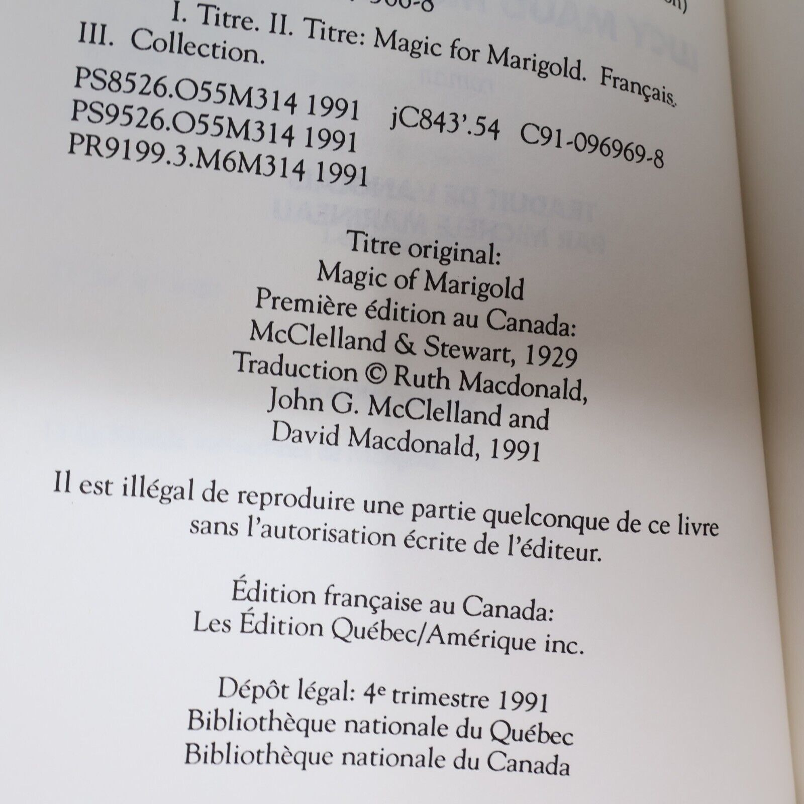 1991 Le Monde Merveilleux de Marigold L Maud Montgomery Maison aux Pignons Verts