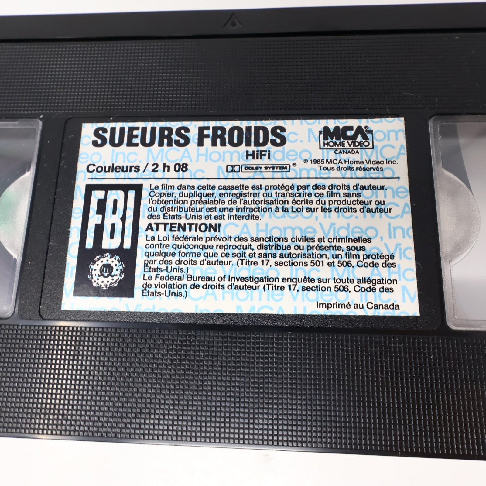Sueurs Froides (Vertigo) VHS Français/French NTSC James Stewart Alfred Hitchcock
