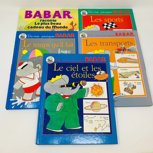 5x Livres Dis moi Babar & Babar Raconte pour Enfants en Français French Children