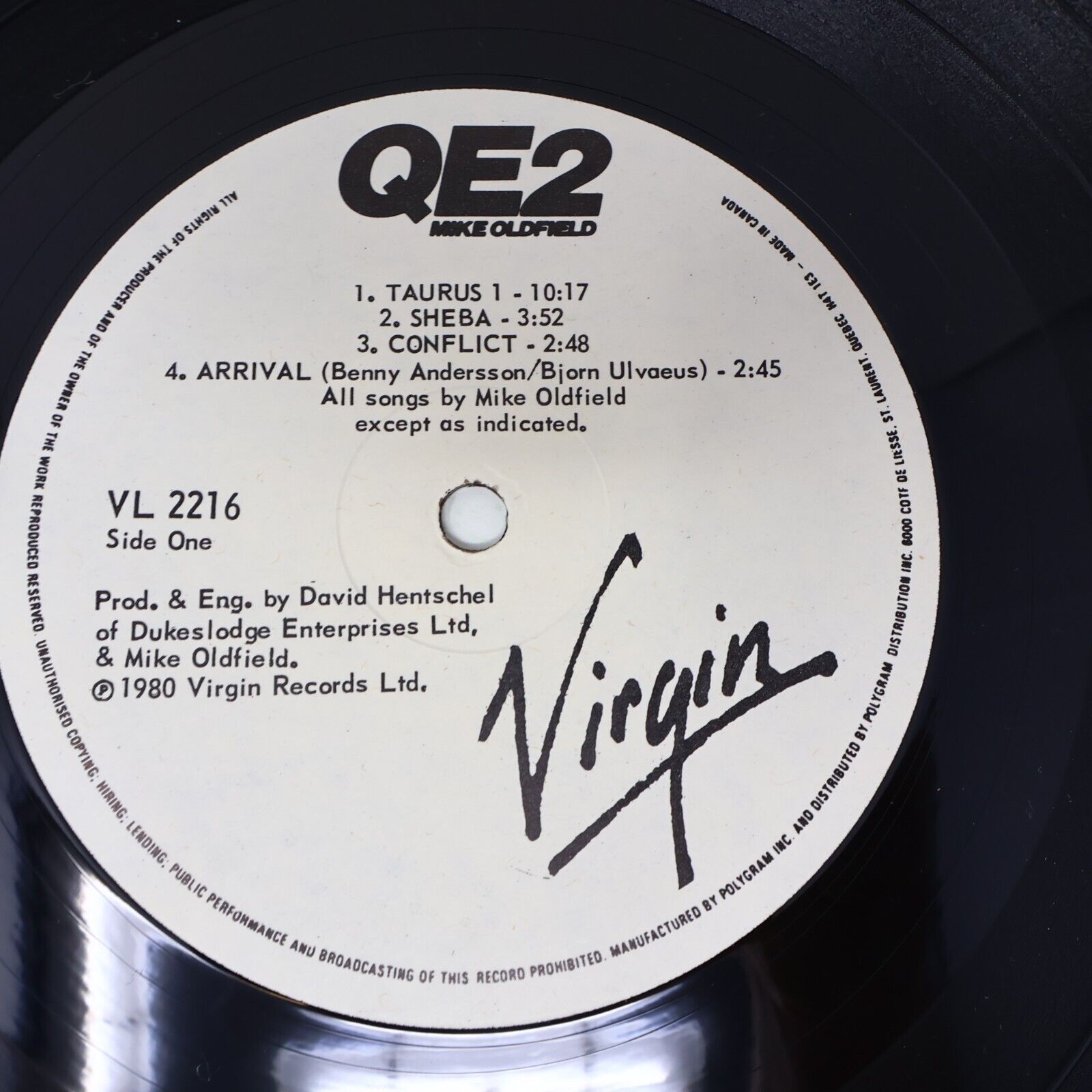 Mike Oldfield QE2LP Record 1980 Canada Virgin VL-2216 Arrival Wonderful Land EX