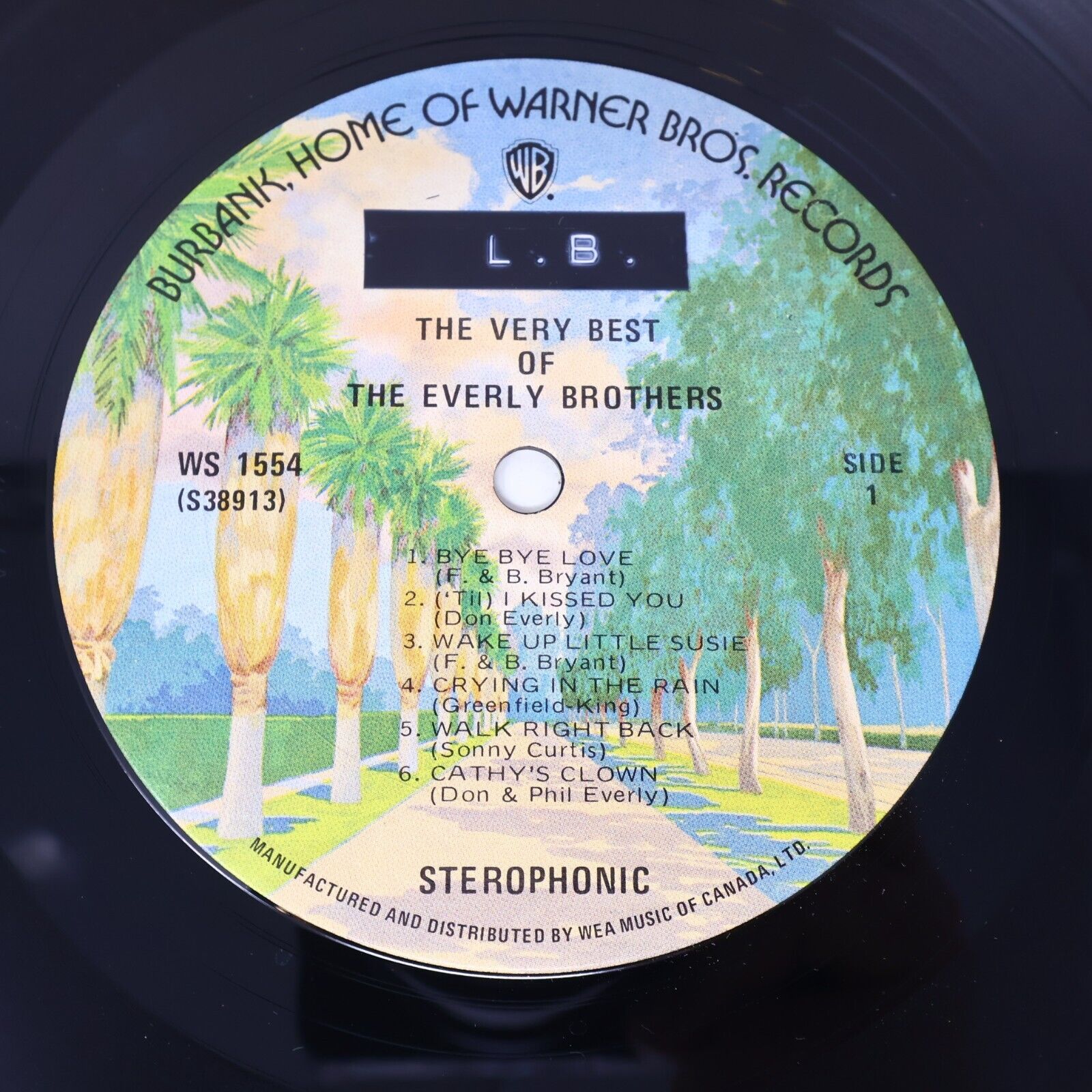 The Very Best Of The Everly Brothers LP Record WS 1554 Canada 70s Cathy's Clown