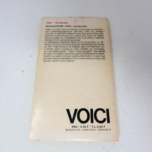 1963 Hitler? Connais Pas Bertrand Blier Voici Témoignages Société et Culture 60s