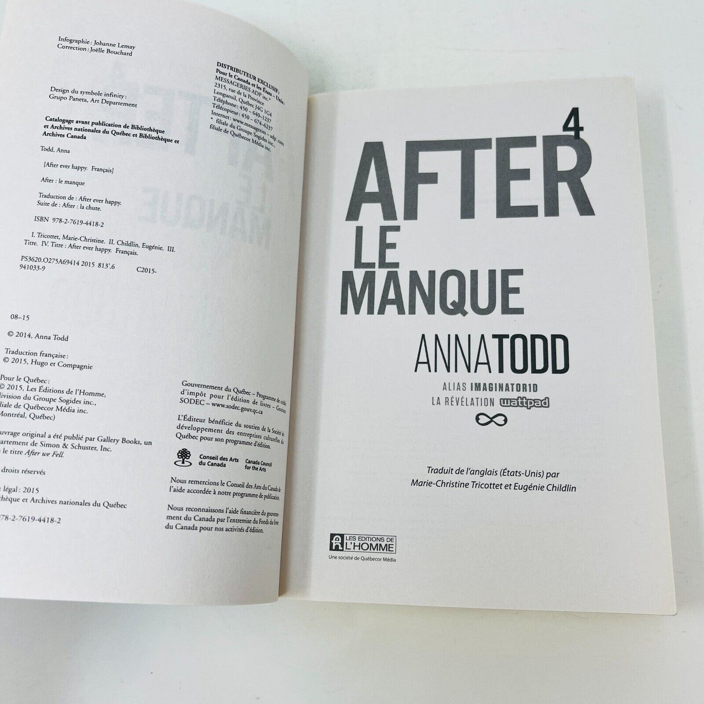 Lot de 6 Livres Before 1-2/After 1-4 de Anna Todd Français/French La Rencontre