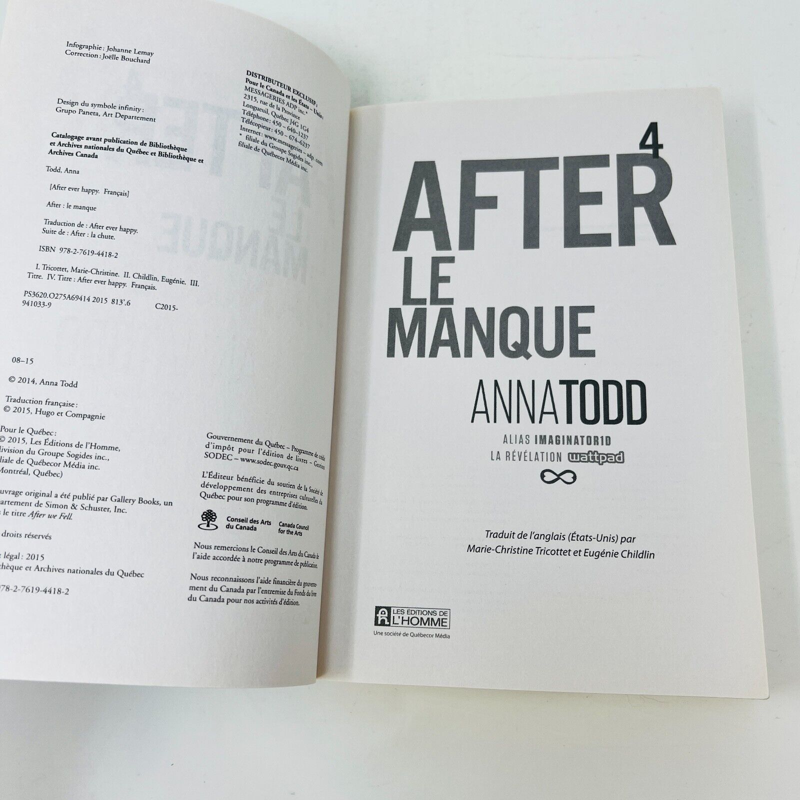 Lot de 6 Livres Before 1-2/After 1-4 de Anna Todd Français/French La Rencontre