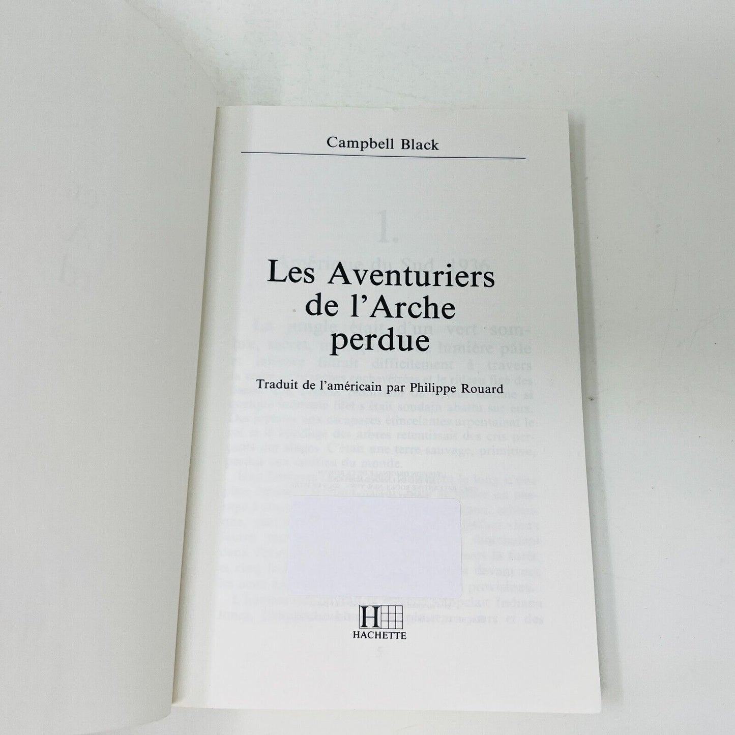 1981 Les Aventuriers de l'Arche Perdu de Campbell Black Hachette Indiana Jones