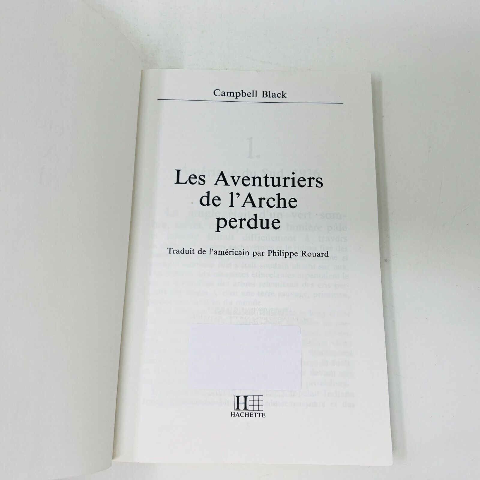 1981 Les Aventuriers de l'Arche Perdu de Campbell Black Hachette Indiana Jones