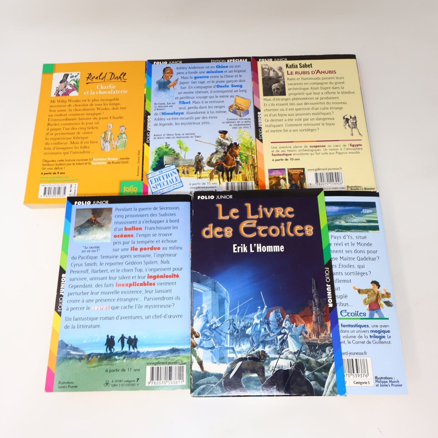 Lot 7 Livres Folio Junior Gallimard L'Ile Mystérieuse Livre des étoiles French