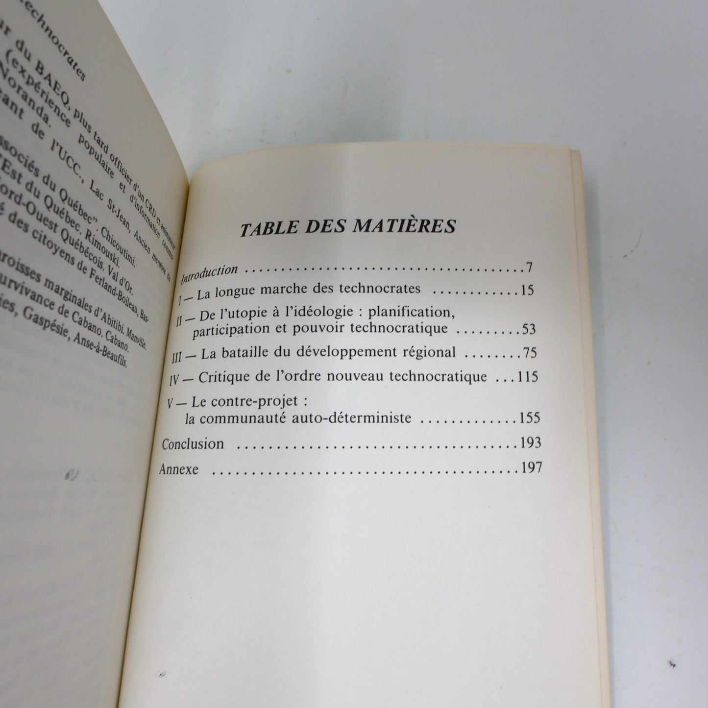 1979 La Longue Marche des Technocrates Jean-Jacques Simard Politique Société 70s