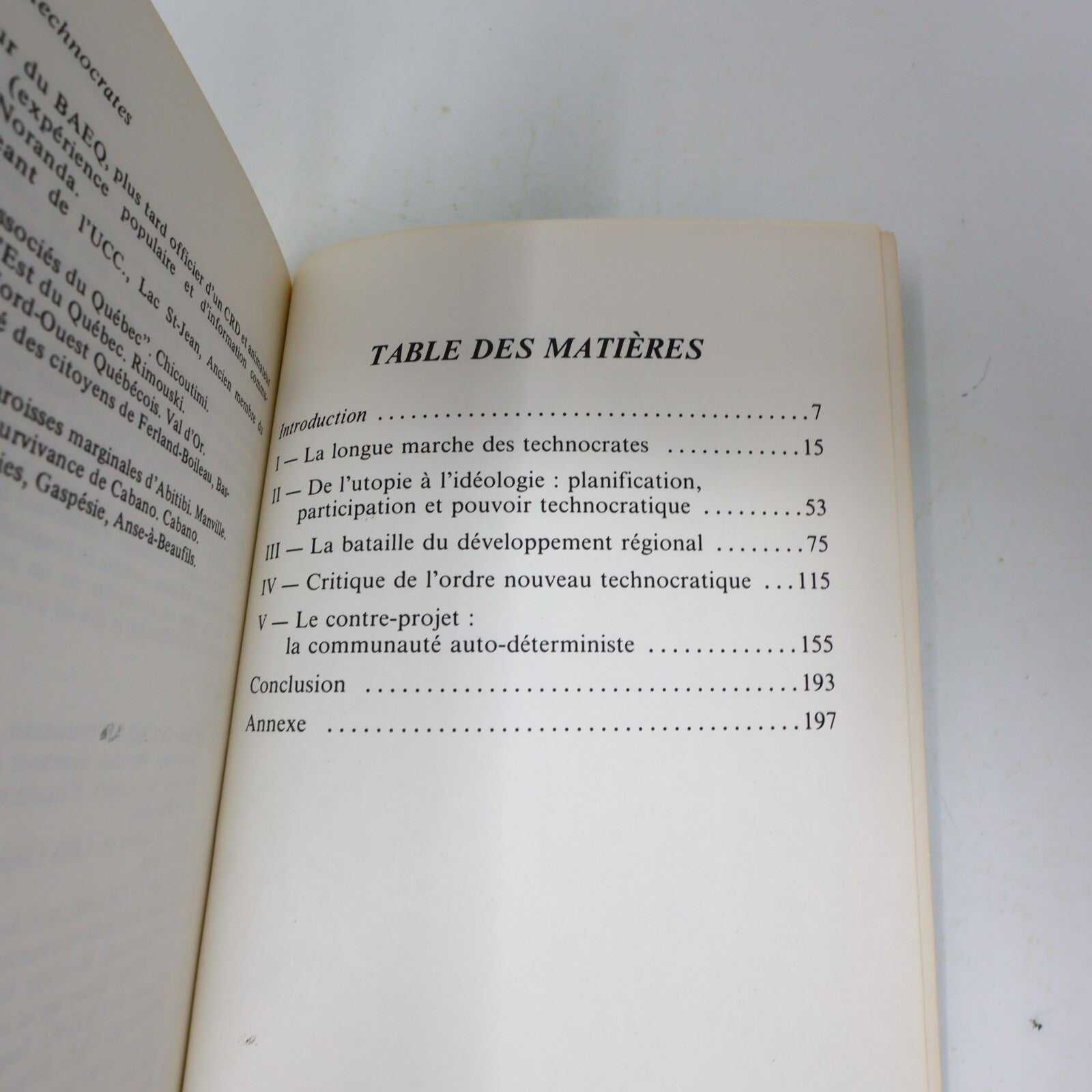 1979 La Longue Marche des Technocrates Jean-Jacques Simard Politique Société 70s