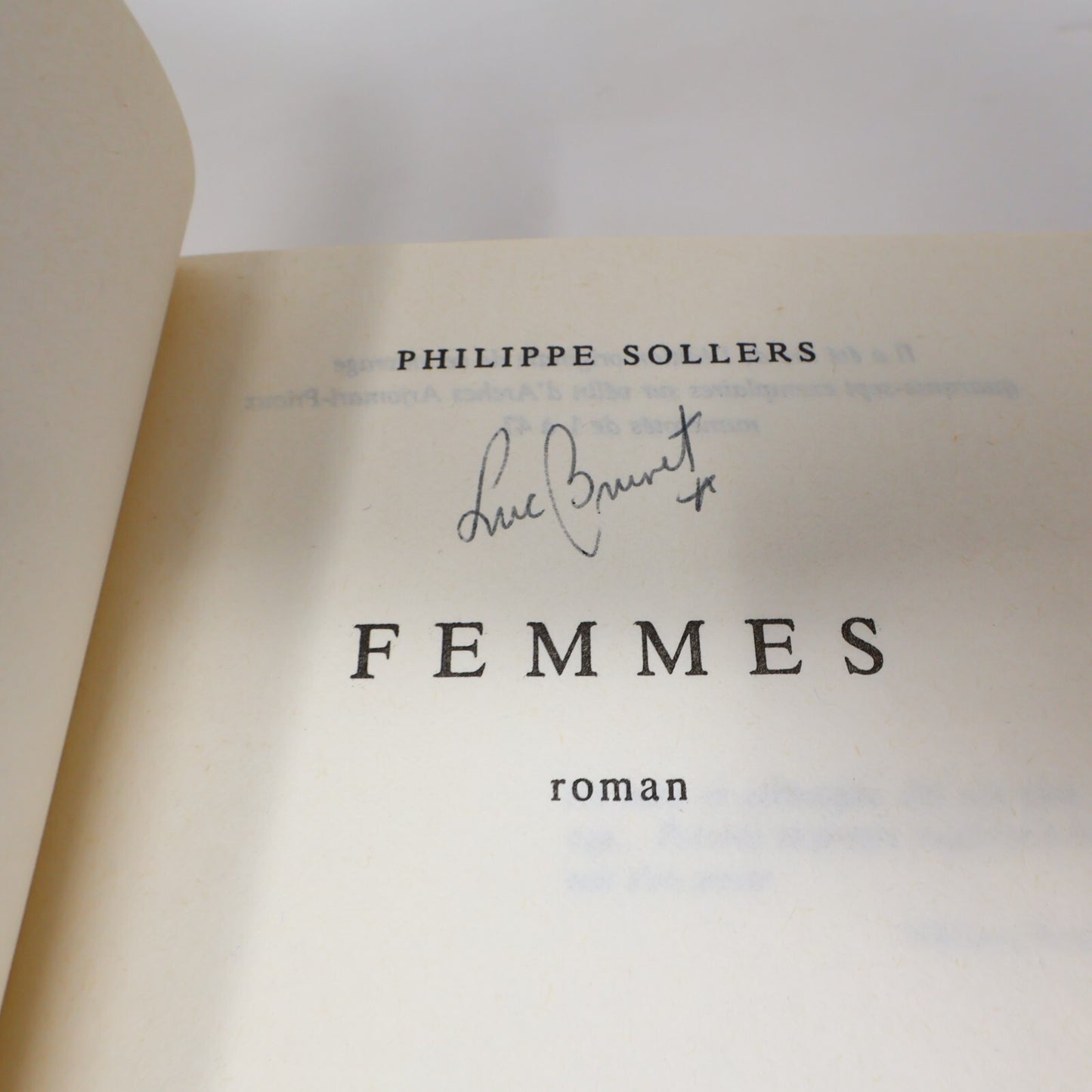 Philippe Sollers Lot 2 Livres Femmes/Le Parc Littérature Française Roman France