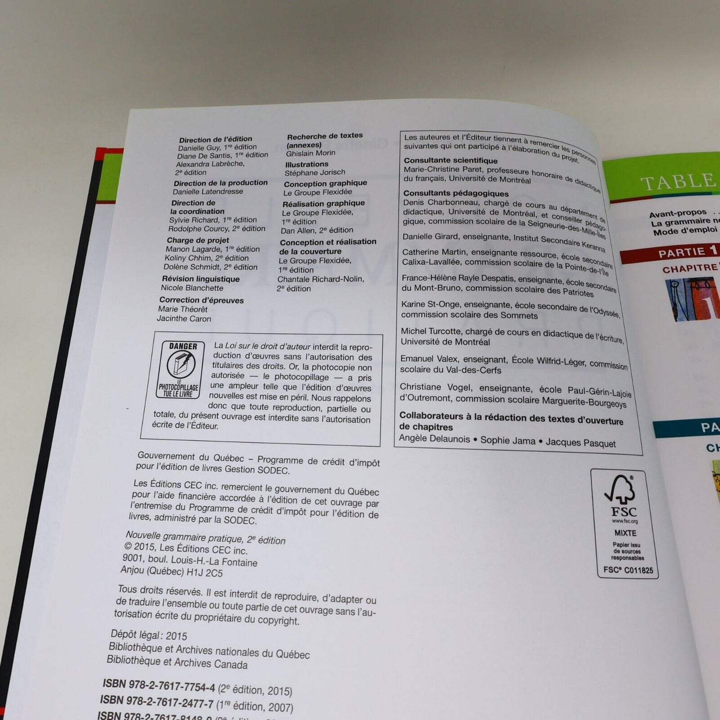 2015 Nouvelle Grammaire Pratique 2E Édition Myriam Laporte Ginette Rochon CEC HC