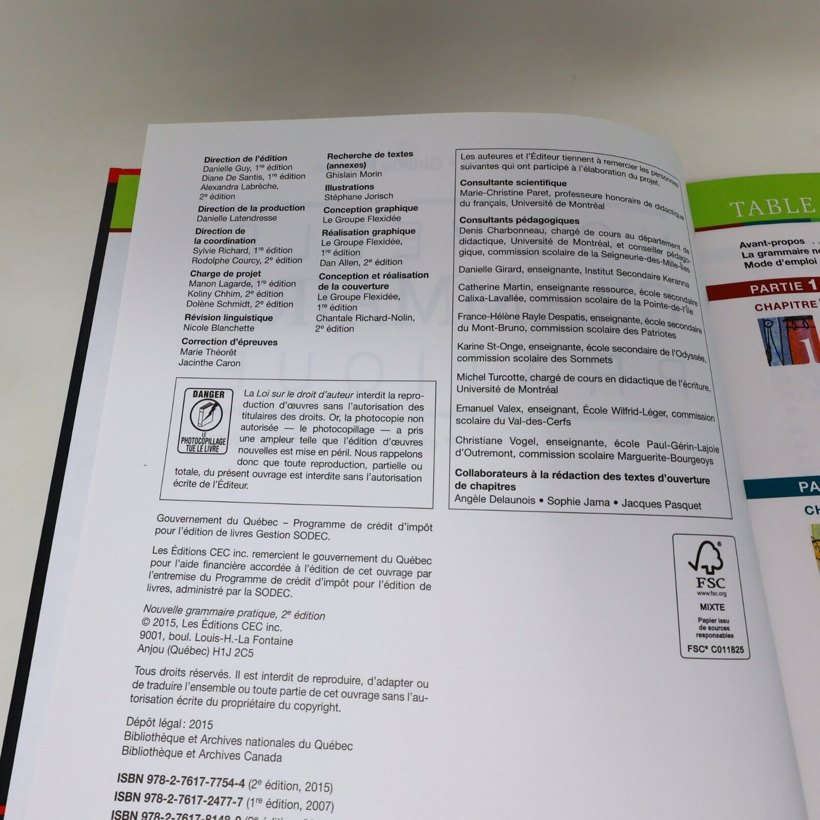2015 Nouvelle Grammaire Pratique 2E Édition Myriam Laporte Ginette Rochon CEC HC