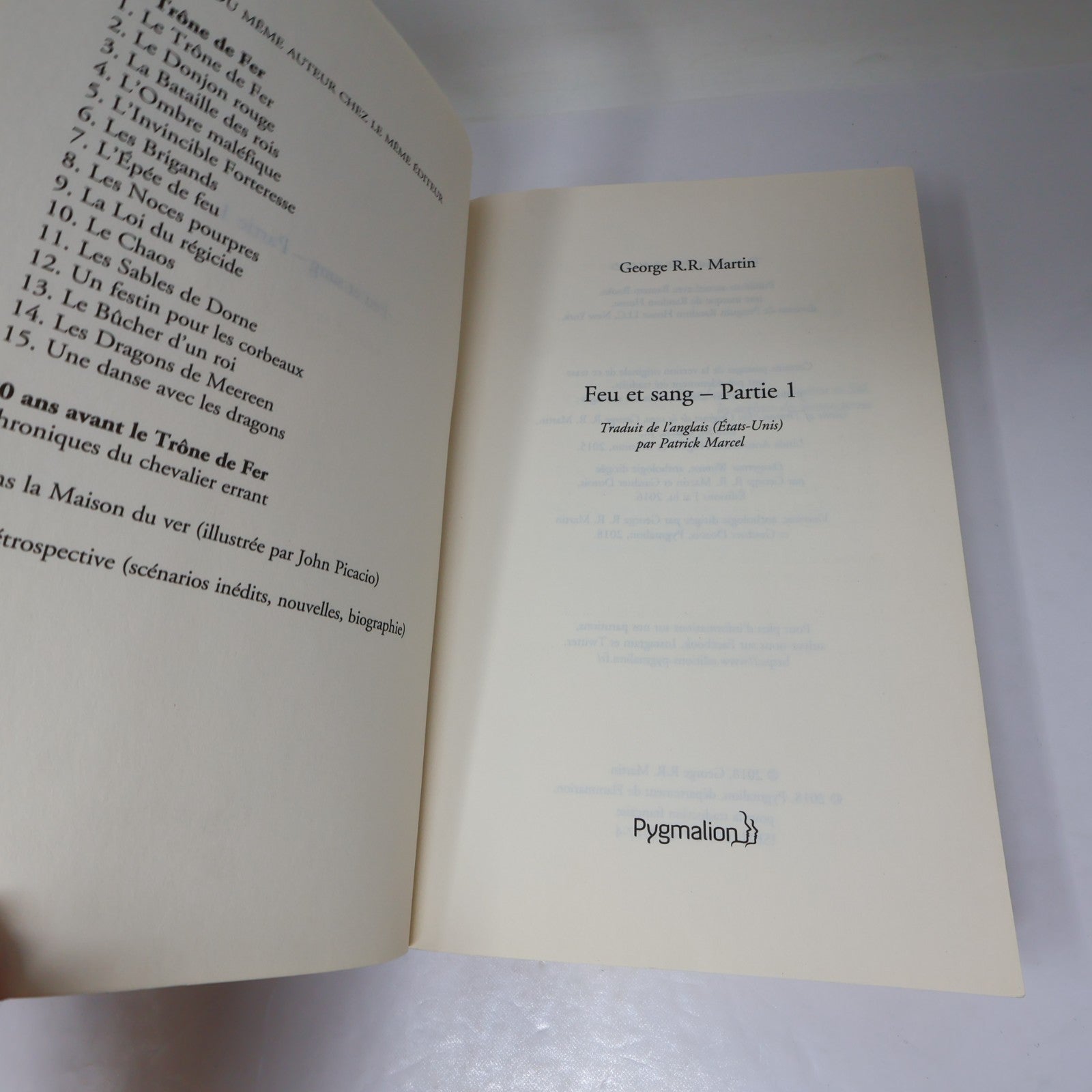 Feu et Sang #1-2 Le trône de fer Série Complète Lot 2 Livres George R. R. Martin