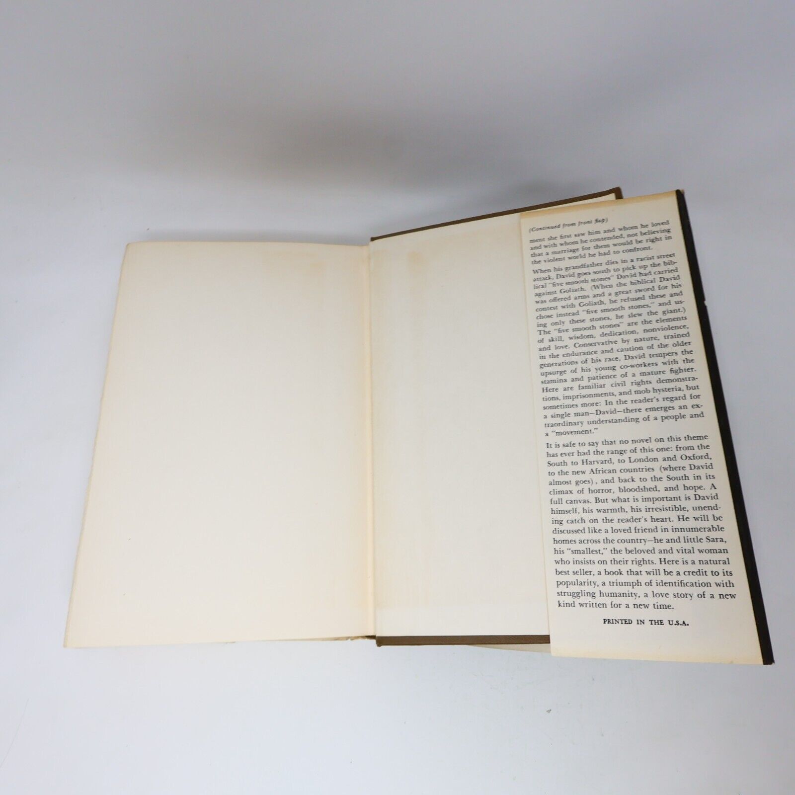 1966 Five Smooth Stones by Ann Fairbairn Hardcover HC Crown Fiction Civil rights