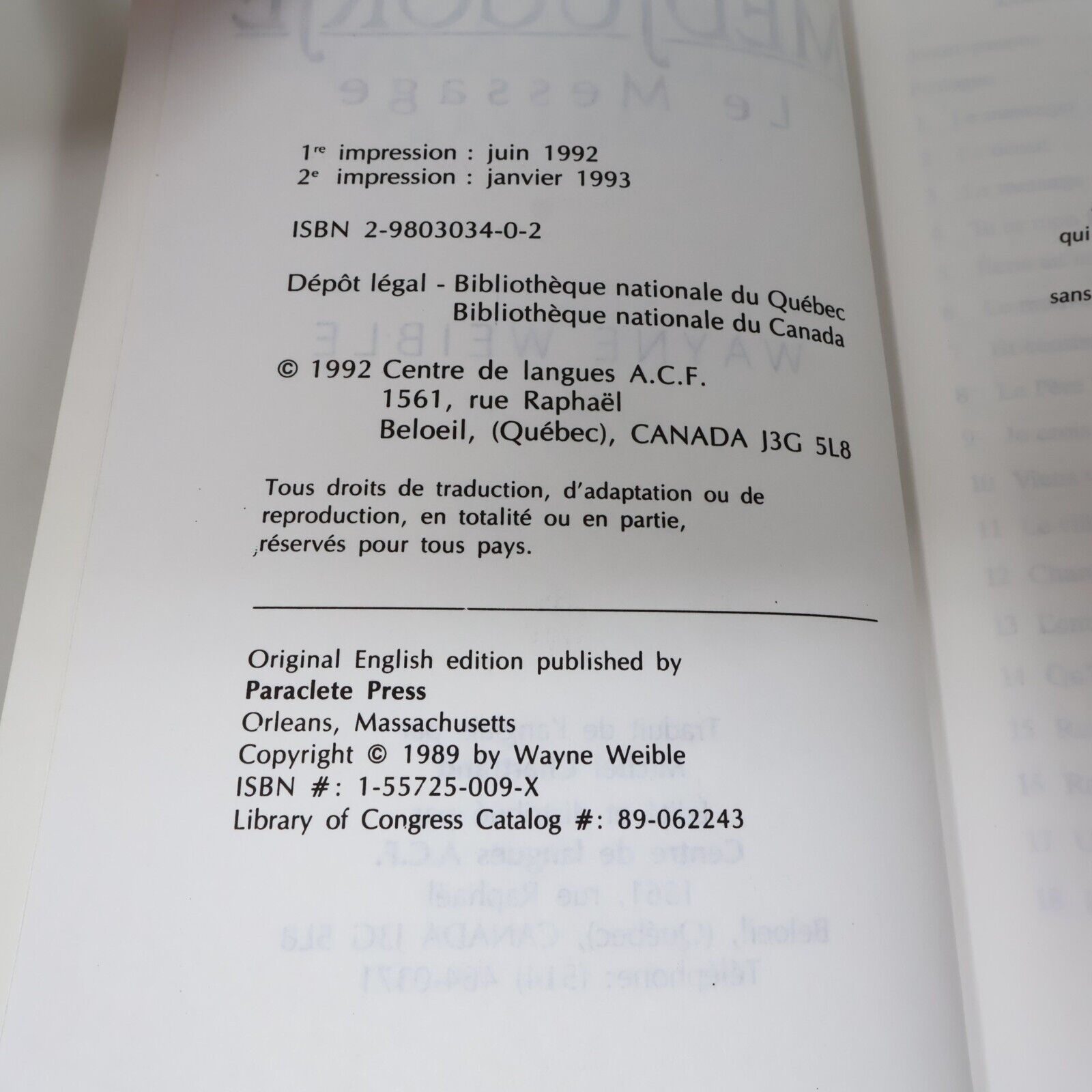 1992 Medjugorje le Message de Wayne Weible Vierge Marie Apparitions Yougoslavie