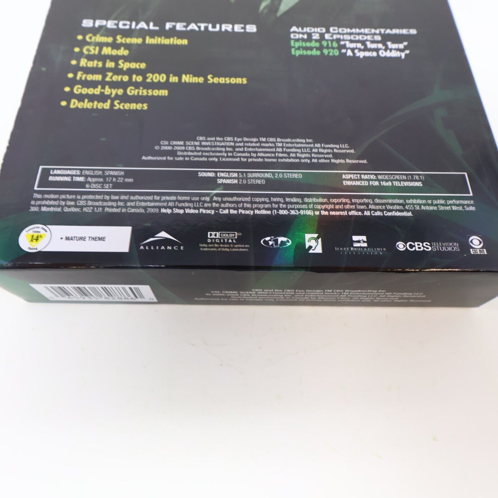 CSI Crime Scene Investigation Ninth Season #9 DVD Tested NTSC Laurence Fishburne