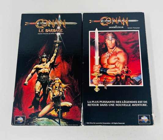 Conan Le Barbare/Destructeur Lot VHS NTSC Testés Français/French Schwarzenegger