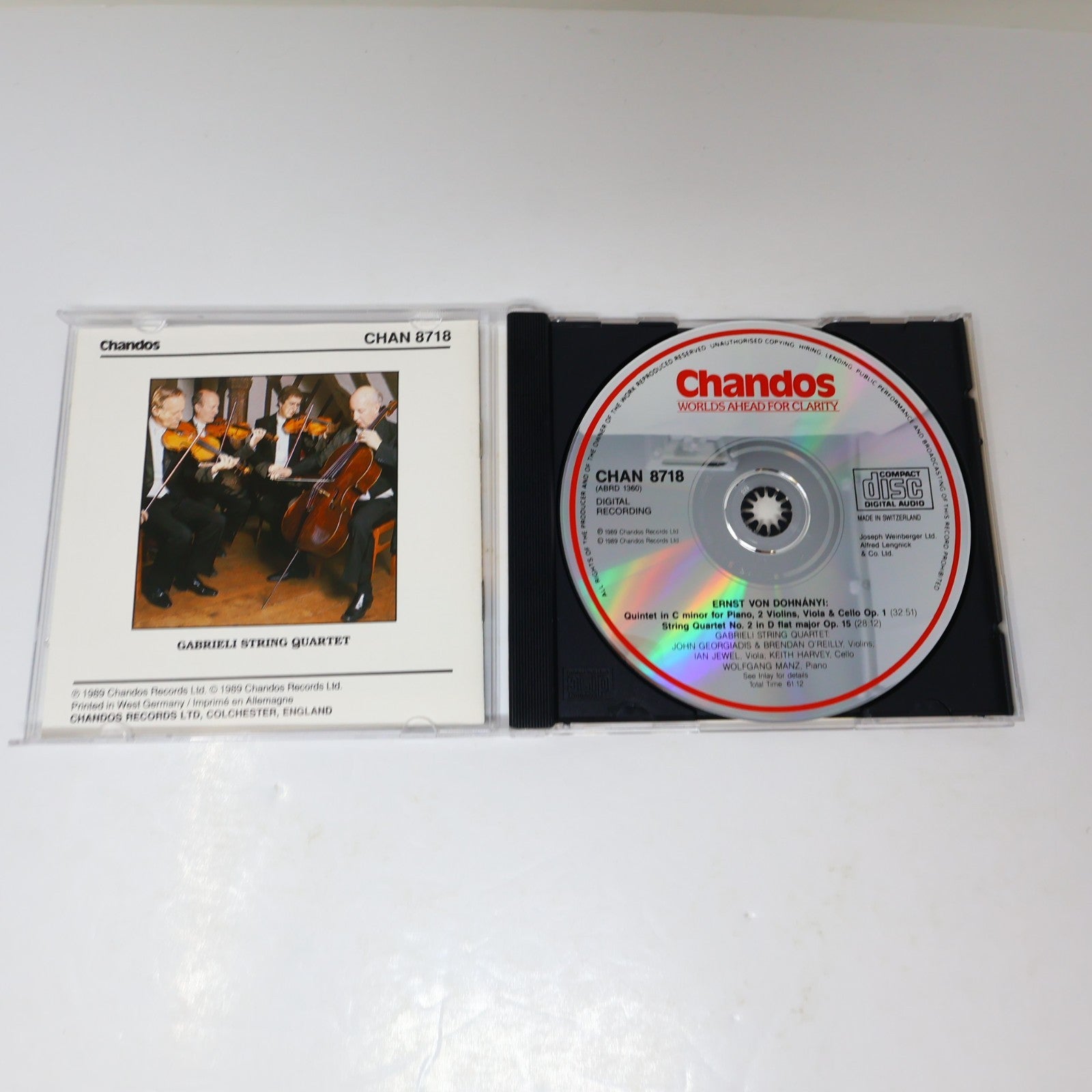 Dohnányi CD Wolfgang Manz 1989 Piano Quintet Op. 1 / String Quartet No. 2 Op. 15