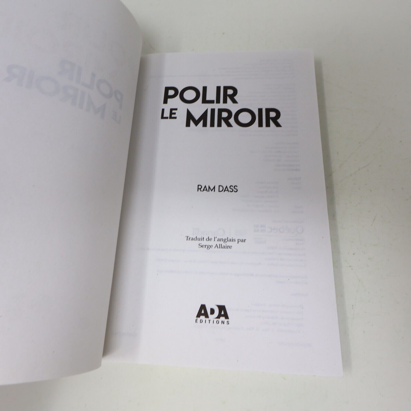 2018 Polir le Miroir Ram Dass Ada Français Paperback Spiritualité Philosophie PB