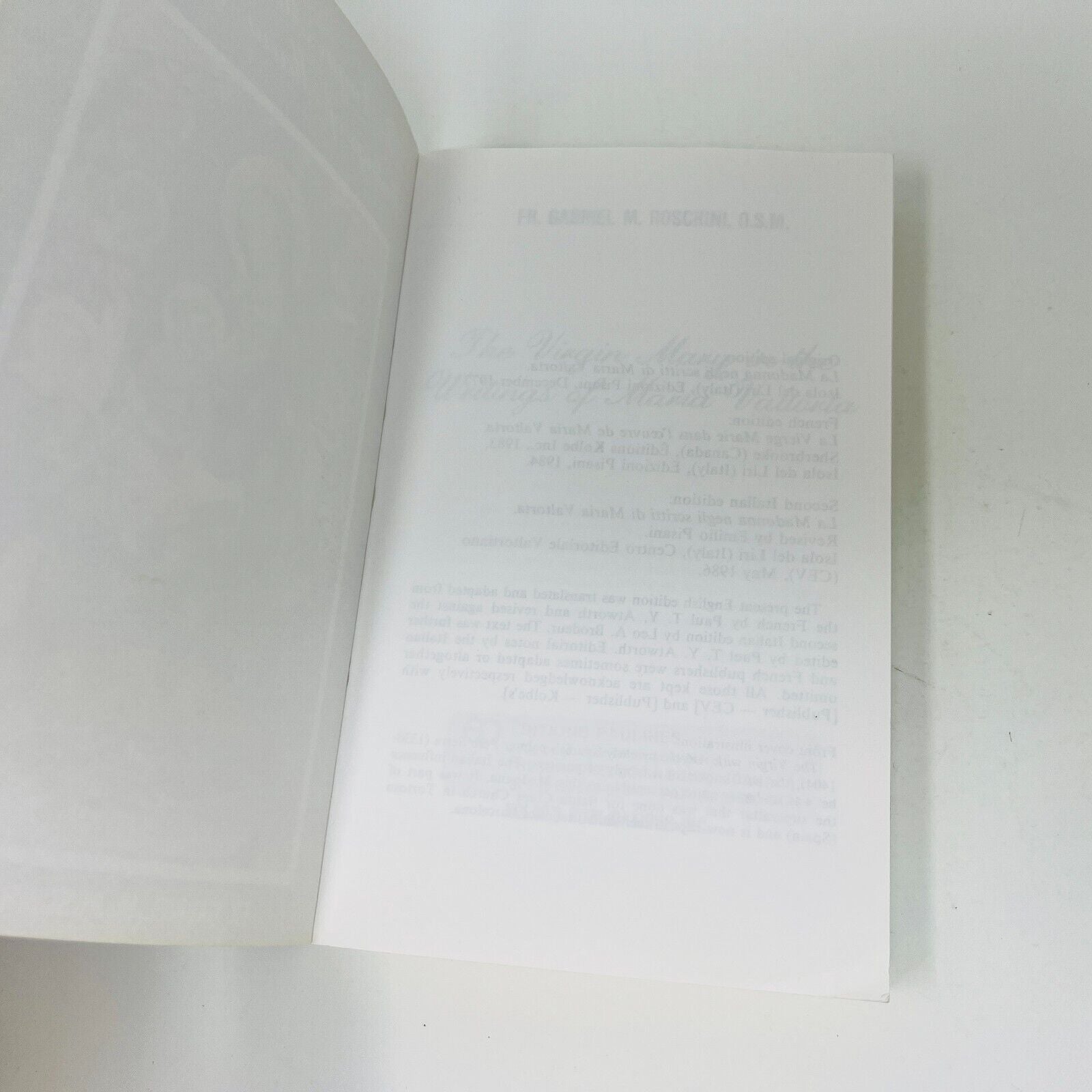 1989 The Virgin Mary in the Writings of Maria Valtorta by Fr Gabriel M. Roschini