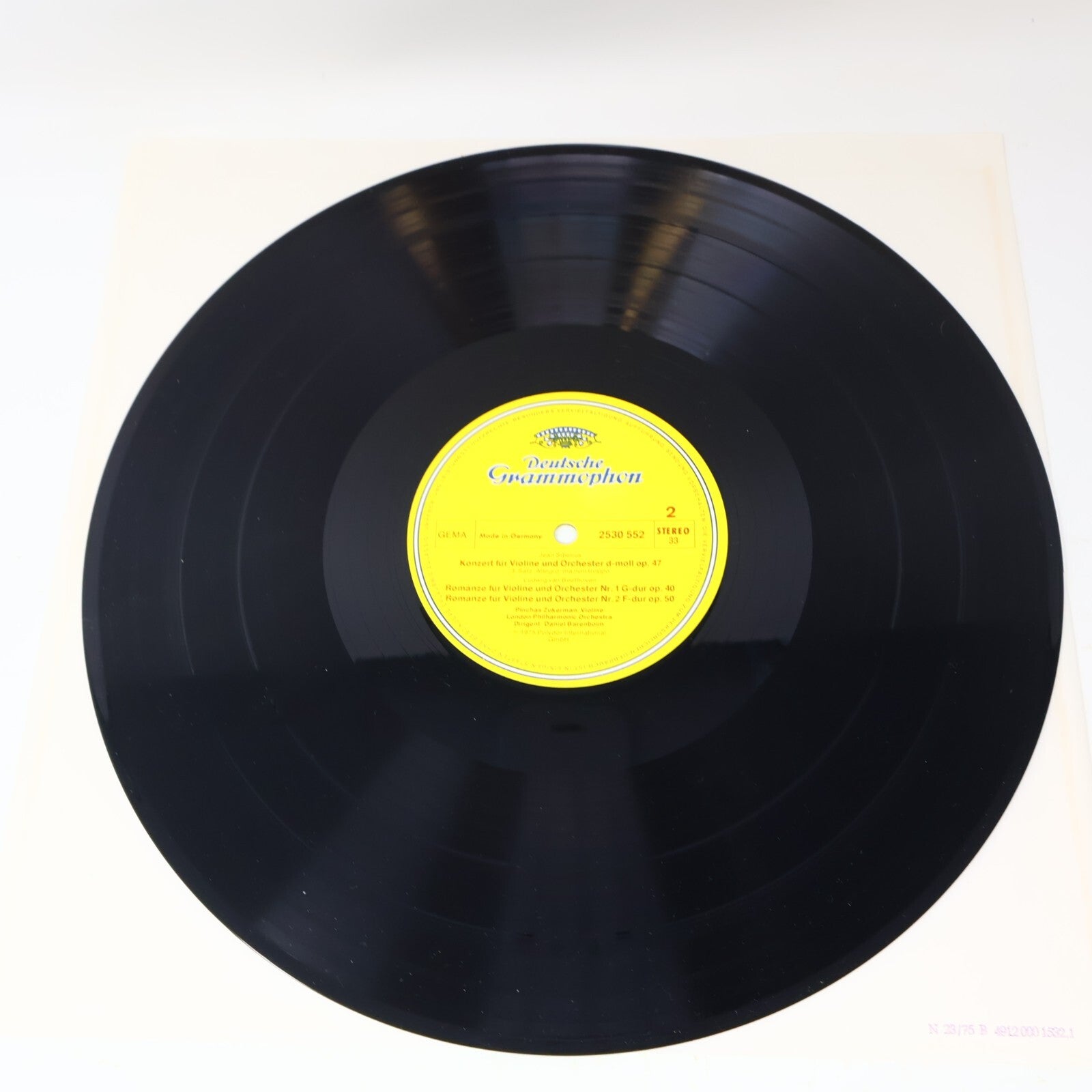 Pinchas Zukerman Daniel Barenboim Sibelius Beethoven Violin LP Record 2530 552