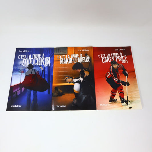 Lot 3 C’Est la Faute à Ovechkin Mario Lemieux Carey Price Luc Gélinas Livres PB