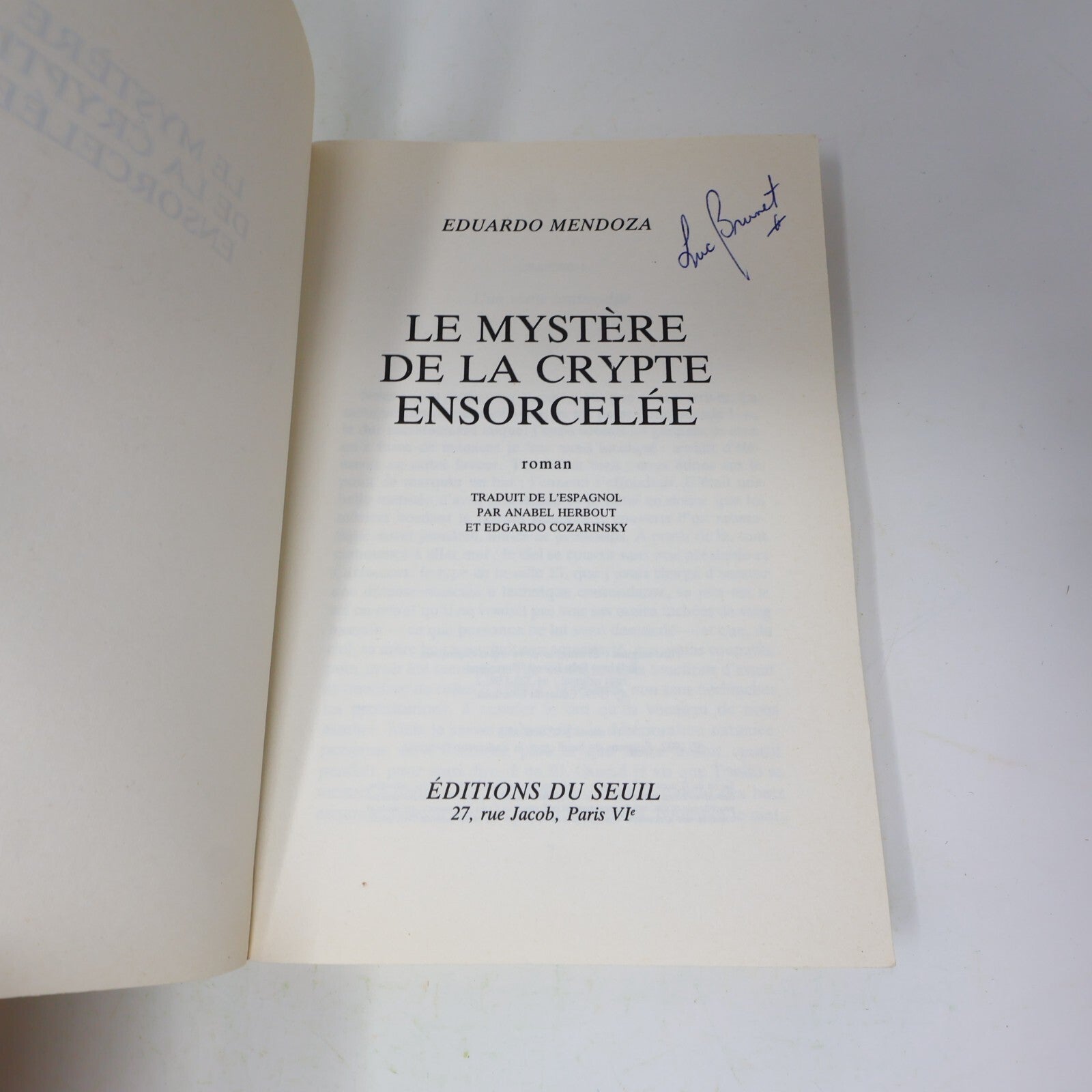 Eduardo Mendoza Lot 2 Livres Le Mystère de la Crypte Ensorcelée/Comédie Légère