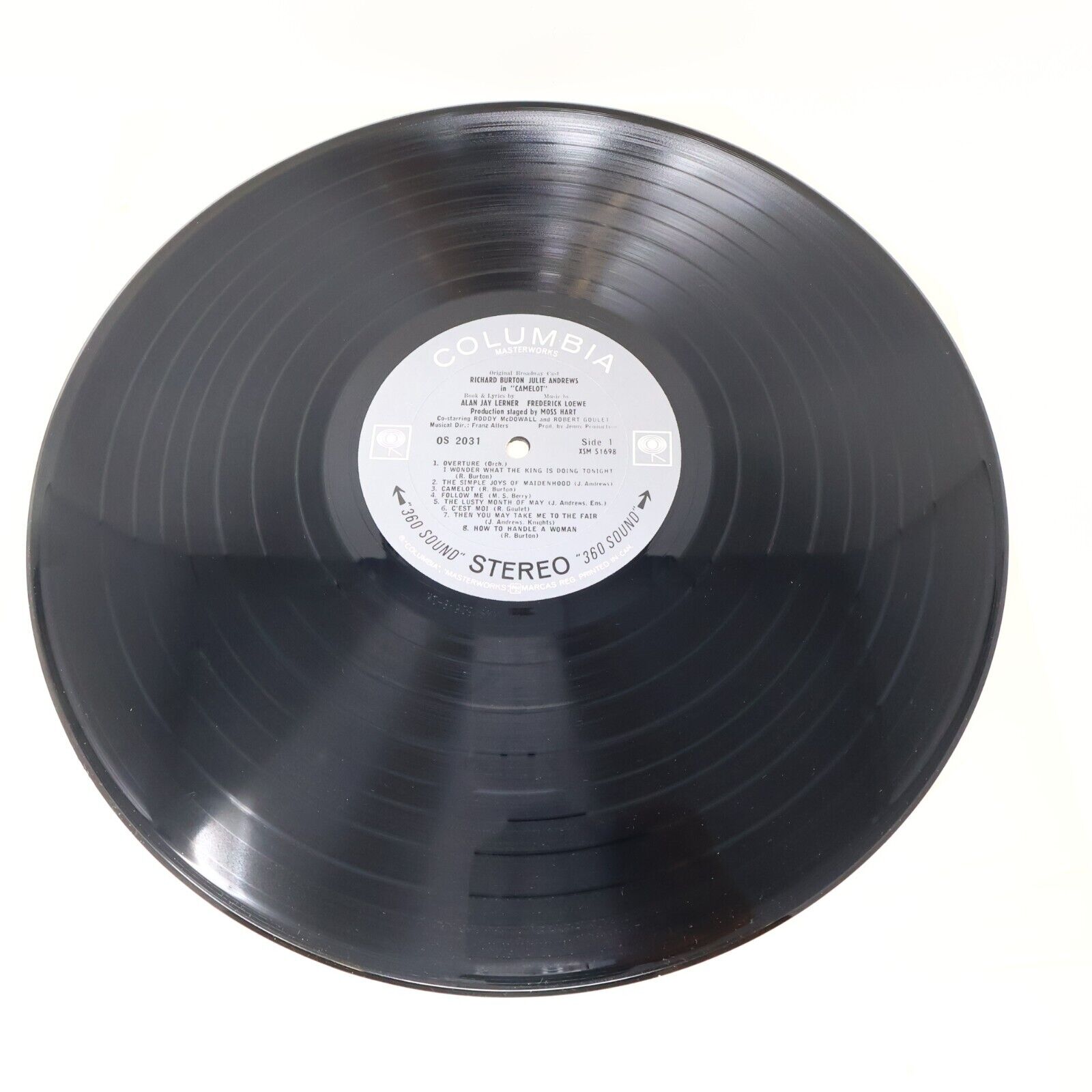 Julie Andrews/Richard Burton/Lerner/Loewe Camelot Broadway Cast LP Record OS2031